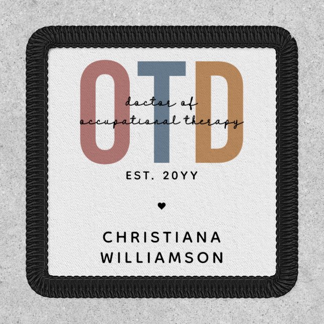 Personalized OTD Doctor of Occupational Therapy Patch (Front)