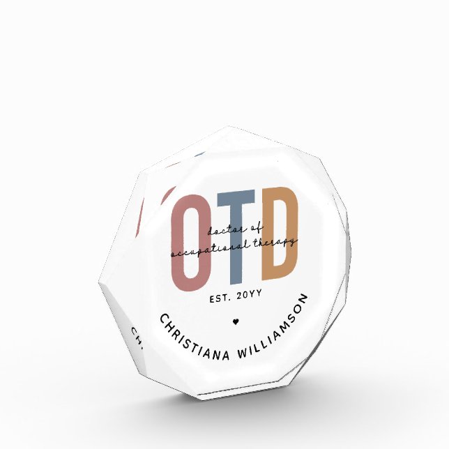 Personalized OTD Doctor of Occupational Therapy Photo Block (Left)