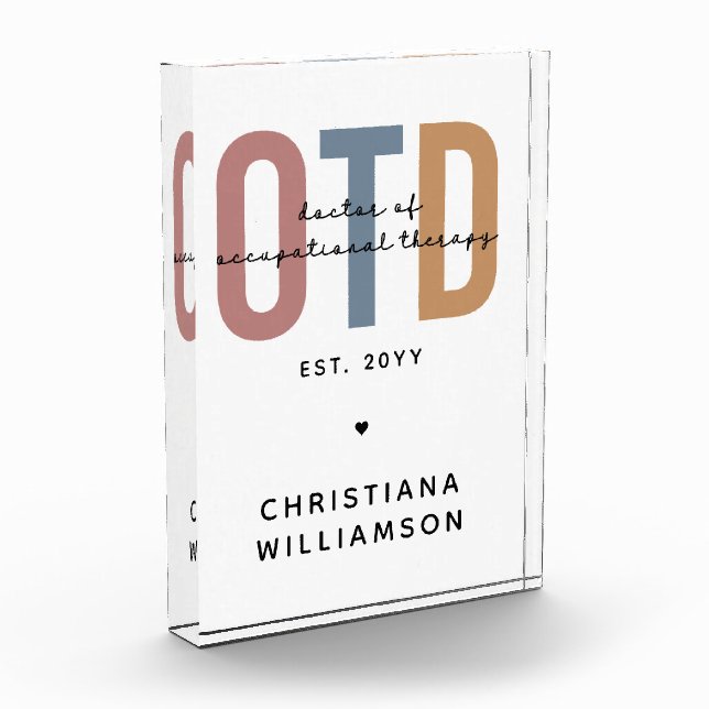 Personalized OTD Doctor of Occupational Therapy Photo Block (Left)