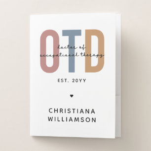 Personalized OTD Doctor of Occupational Therapy Pocket Folder