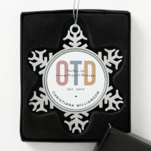 Personalized OTD Doctor of Occupational Therapy Snowflake Pewter Christmas Ornament