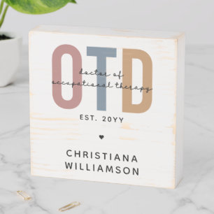 Personalized OTD Doctor of Occupational Therapy Wooden Box Sign
