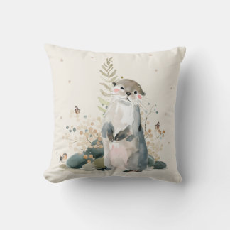 Personalized Otter Throw Pillow