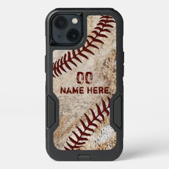 Personalized Otterbox Vintage Baseball Phone Cases by YourSportsGifts at Zazzle