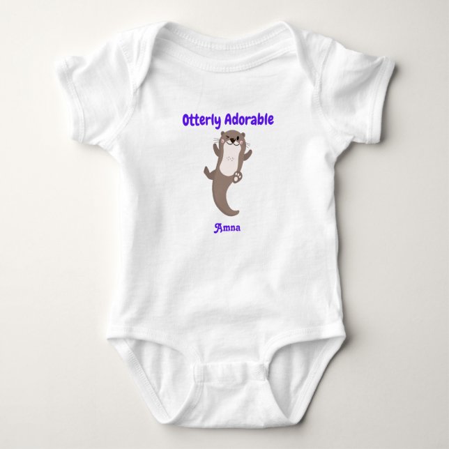 Personalized Otterly Adorable Baby Bodysuit (Front)