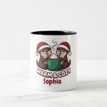 Personalized Otters Christmas Mug | Warm & Cozy