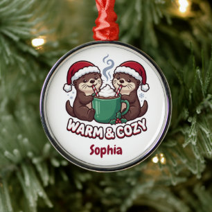 Personalized Otters Christmas Ornament Warm & Cozy