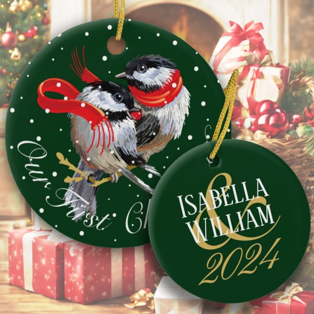 Personalized Our 1st Christmas  Ceramic Ornament (Creator Uploaded)