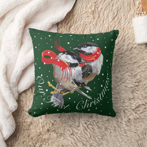 Personalized Our 1st Christmas  Throw Pillow