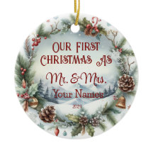 Personalized Our first Christmas As Mr. & Mrs.