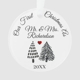 Personalized Our First Christmas As Mr. & Mrs Name Ornament