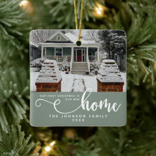Personalized Our First Christmas In Our New Home Ceramic Ornament