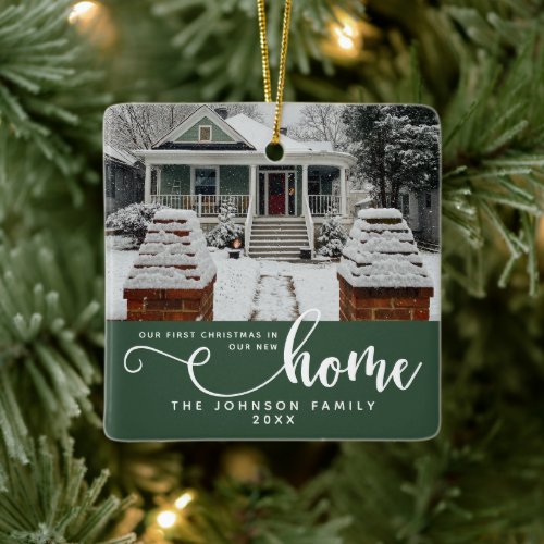 Personalized Our First Christmas In Our New Home  Ceramic Ornament