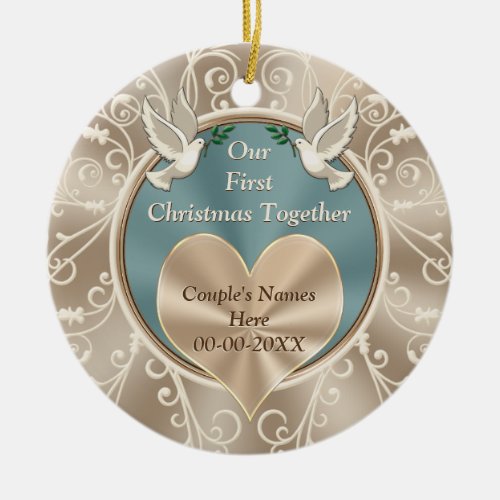 Personalized Our First Christmas Together Ceramic Ornament
