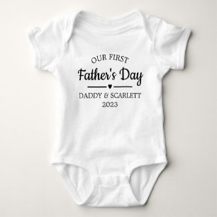 Personalized Our First Father's Day Baby Bodysuit