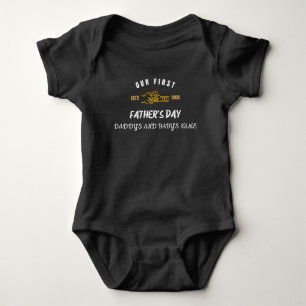 PERSONALIZED OUR FIRST FATHER'S DAY MATCHING BABY BODYSUIT