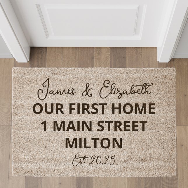 Personalized Our First Home Fiber Doormat (Creator Uploaded)