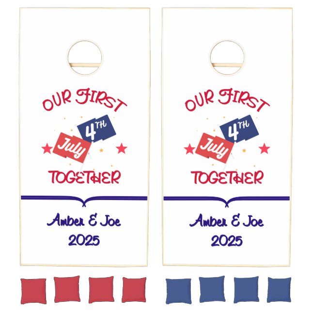 Personalized "Our First July 4th Together" Cornhole Set (Set)