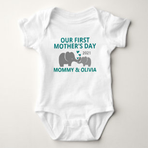 Personalized Our First Mother's Day Baby Name Baby Bodysuit
