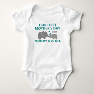 Personalized Our First Mother's Day Baby Name Bodysuit