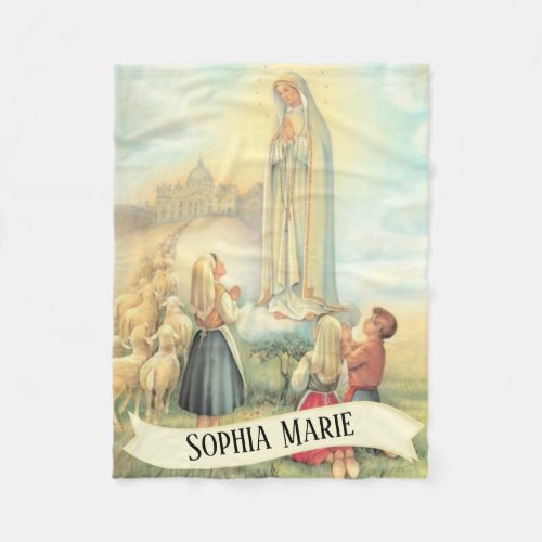 Personalized Our Lady of Fatima Fleece Blanket