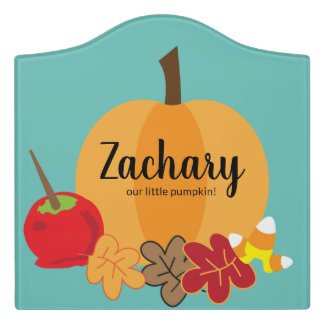 Personalized Our Lil Pumpkin Door Sign
