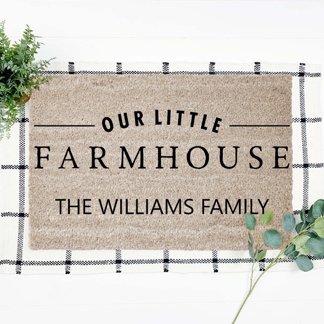 Personalized Our Little Farmhouse Coir Fiber Doormat (Creator Uploaded)