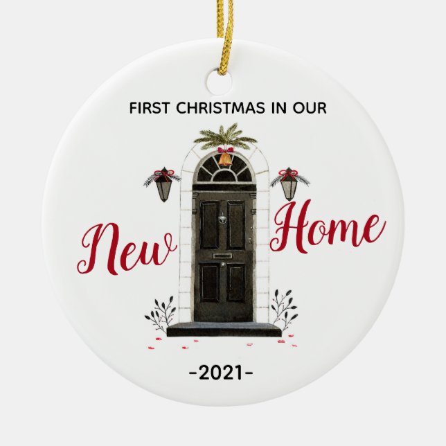 Personalized Our New Home Christmas ornament (Front)