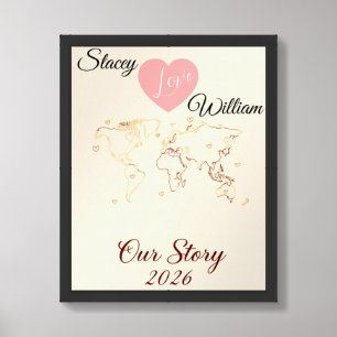 Personalized Our Story Family Journey Map Framed Art