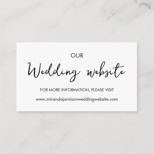 Personalized Our Wedding Website Enclosure Card