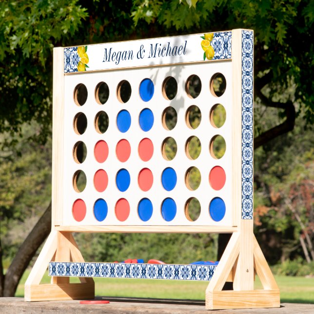 Personalized Outdoor Lemon Wedding Game Fast Four (Lawn)
