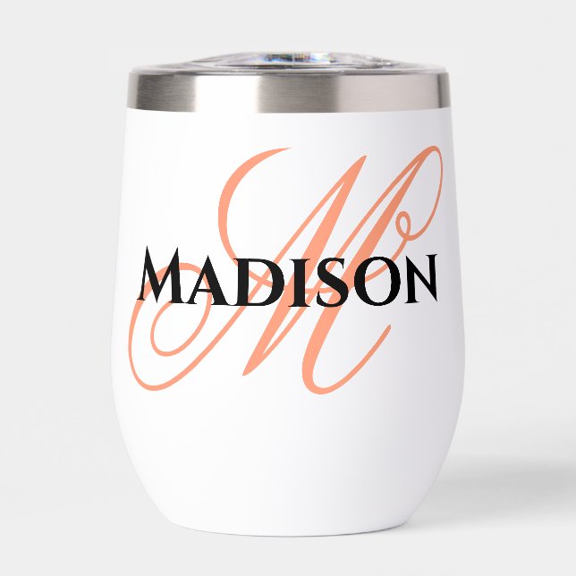 Personalized outdoor wine glass thermal wine tumbler (Front)