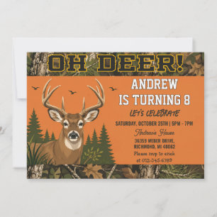 Personalized Outdoors Hunting Camo Birthday Invitation