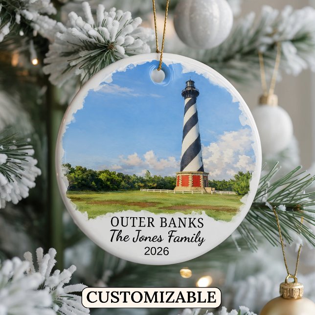 Personalized Outer Banks Ornament, North Carolina Ceramic Ornament (Creator Uploaded)
