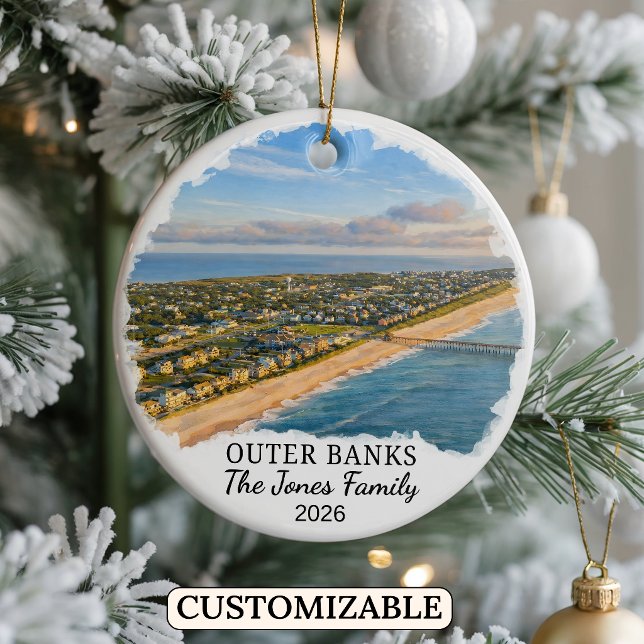 Personalized Outer Banks Ornament, North Carolina Ceramic Ornament (Creator Uploaded)