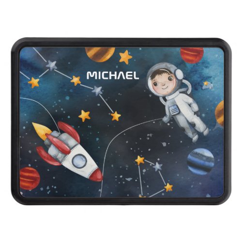 Personalized Outer Space Astronaut in the Galaxy Hitch Cover