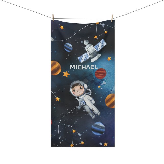 Personalized Outer Space Astronaut Shuttle Bath Towel (Creator Uploaded)