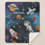 Personalized Outer Space Astronaut Shuttle Sherpa Blanket