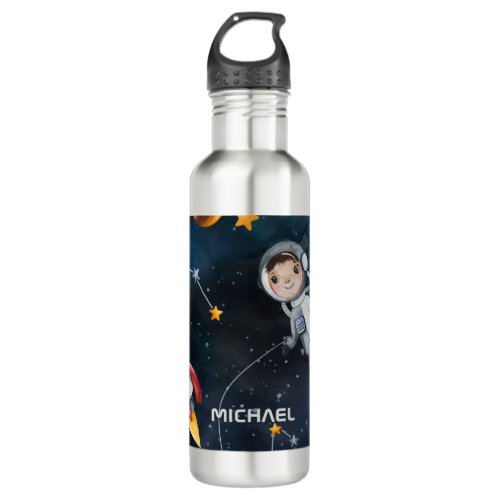 Personalized Outer Space Astronaut Shuttle Stainless Steel Water Bottle