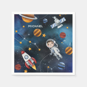 Personalized Outer Space Astronaut Shuttle Travel Napkins