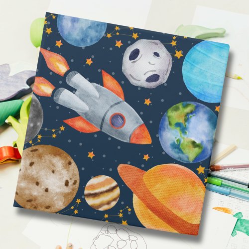 Personalized Outer Space Back To School 3 Ring Binder