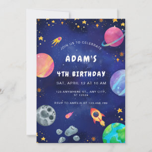 Personalized Outer Space Birthday Invitation