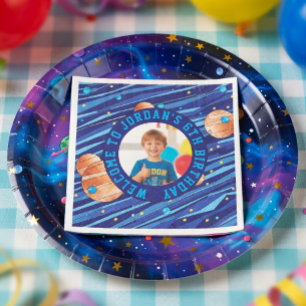 Personalized Outer Space Galaxy Birthday Napkins