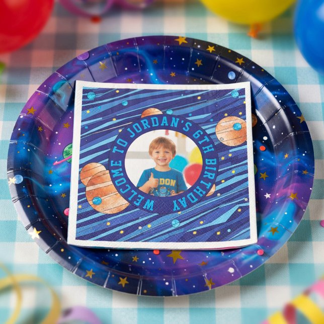 Personalized Outer Space Galaxy Birthday Napkins (Creator Uploaded)