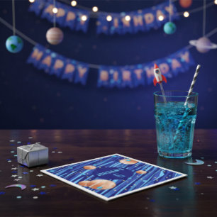 Personalized Outer Space Galaxy Birthday Napkins