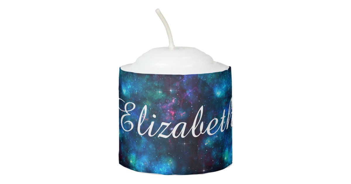 Personalized Outer Space Galaxy Candle