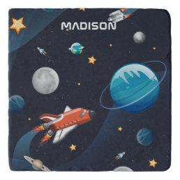 Personalized Outer Space Galaxy Pattern Trivet