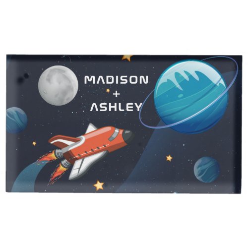 Personalized Outer Space Galaxy Travel Place Card Holder