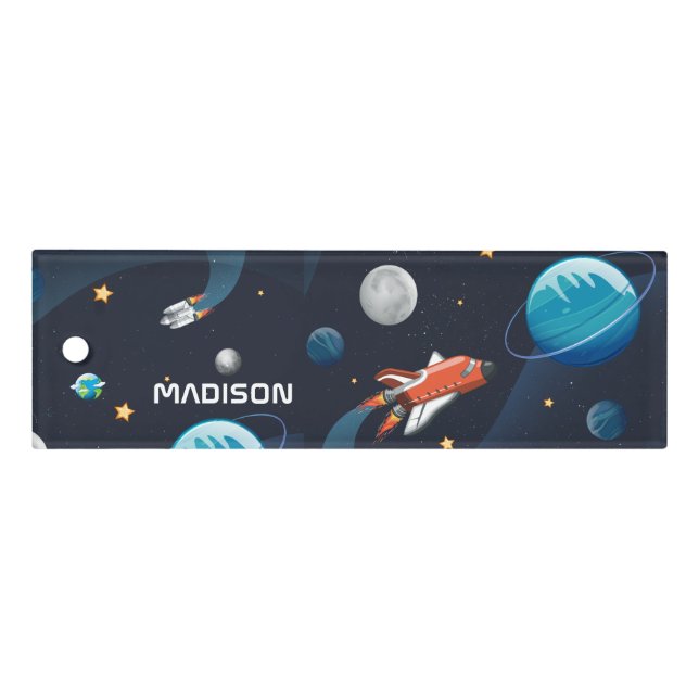 Personalized Outer Space Galaxy Travel Ruler (Front)
