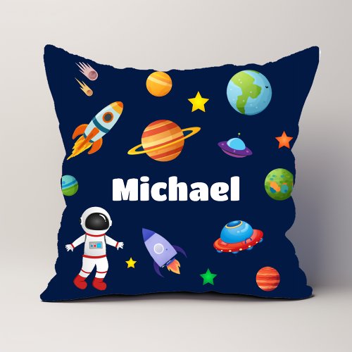 Personalized Outer Space Kids Cushion
